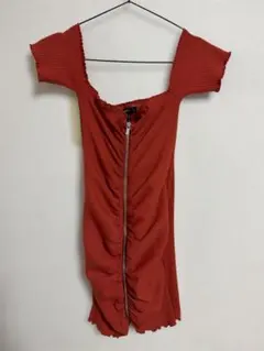 FOREVER 21 リブニット ミニワンピース 半袖