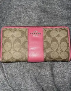 COACH 長財布 ベージュとピンク