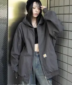 FITS ME WELL WORKWEAR ダック地 フーデッドジャケットのサムネイル