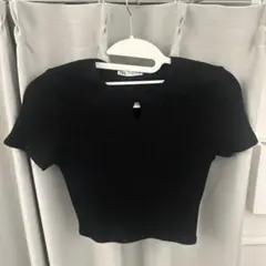 ZARA ブラック 半袖ニットトップス S