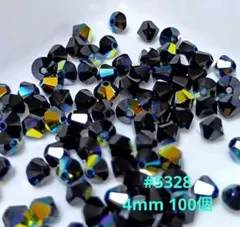 スワロフスキー #5328ソロバン型 4mm ジェットAB １００個