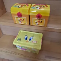 スナック菓子入りコンテナボックス　3つセット　クレパス　LOONEYTUNES