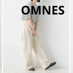 オムネス　ワイドハイウエスト　デニムパンツ　アイボリー　Sのサムネイル