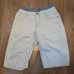 ホワイト ハーフパンツ ウエストゴム付き