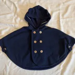 【新品未使用】赤ちゃんの城　ポンチョ　フリース　紺　ネイビー