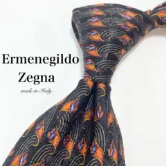 極美品】 Ermenegildo Zegna ペイズリー柄 ネクタイ ブラック - メルカリ