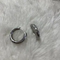 シルバー フープピアス クリスタル装飾