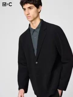 ユニクロC　ニットジャケット ブラック M