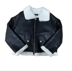 ® ෆ˚*様専用 ボア襟付きブラックレザージャケット