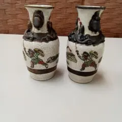 陶器 花瓶 2個セット 人物画 貫入 陶器 花瓶 2個セット 人物画 貫入 - メルカリ