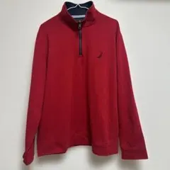 NAUTICA（ノーティカ）　ハーフジップ　スウェットシャツ　トレーナー　赤　Lのサムネイル
