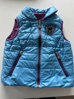 ミキハウス●ダブルビー●リバーシブル　ダウンベスト 青／紫110cm