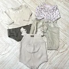ベビー　女の子　70サイズ　ロンパース　長袖　3枚まとめ売り　フリル　リボン