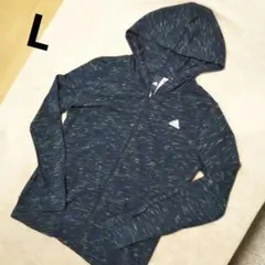 adidas フード付きパーカー ジャージ L ネイビーグリーン系