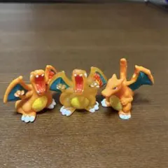ポケモンキッズ　初期　クリア　指人形　ソフビ　フィギュア　リザードン3体セット