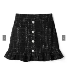 GRL インパン裏地付きフリルツイードミニスカート