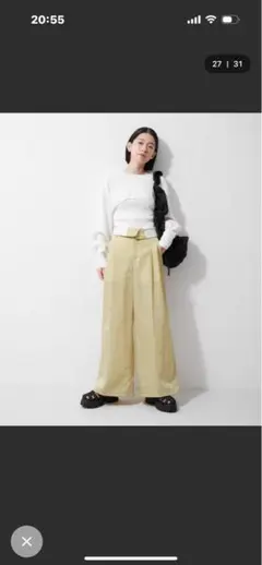 ストライプ ワイドパンツ