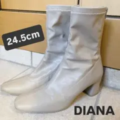 DIANA 24.5cm ストレッチショートブーツ　ドライベージュ　ダイアナ