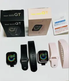 Smart Watch GT ブラック・ピンク 2個セットにて　『バンド付き』