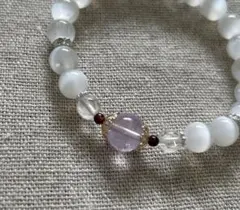 天然石 ブレスレット セレナイト ラベンダーアメジスト