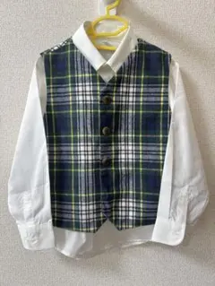 【110cm】キッズ　ベスト　シャツ　セット