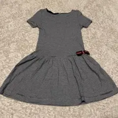 美品　プチバトー　ボーダー　ワンピース　リボン　シンプル