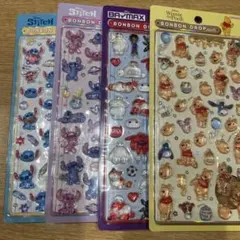 ボンボンドロップシール　ディズニー　プーさん、ベイマックス、スティッチ2種