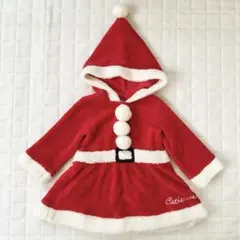 キャサリンコテージ　ふわふわもこもこ　サンタ風ワンピース　90cm