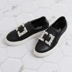 メ*イ様 +diana【軽量】パールバックルスリッポン　スニーカー　厚底　美品❤