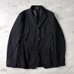 【美品】コムデギャルソンオムドゥ ポリ縮 カットオフジャケット M 黒 3B