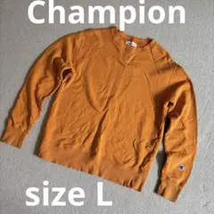 Champion オレンジ トレーナー　スウェット　フェード　男女兼用　Lサイズ