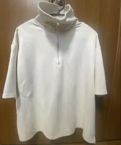 MONO-MART ハーフジップ 半袖シャツ M ホワイトのサムネイル