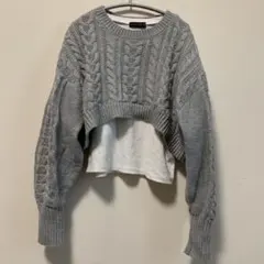 Lovetoxic グレー クロップドセーター Mサイズ (150センチ)