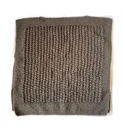 スクエアーベスト チャコールグレー ウールミックス ハンドメイド