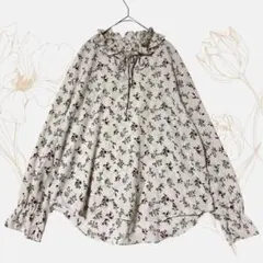 長袖ブラウス 花柄 韓国ファッション 古着