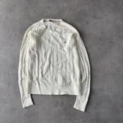 17990 トミーヒルフィガー 刺繍ロゴ ケーブルニット セーター