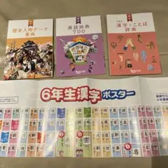 こどもチャレンジ6年生　学習辞典セット& 6年生漢字ポスター　進研ゼミ