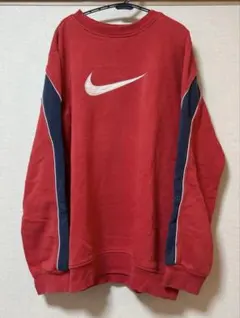 ナイキ NIKE スウェット レッド 刺繍 S 古着