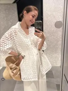 《即発送》yori Daisy Summer Jacket ホワイト Fのサムネイル