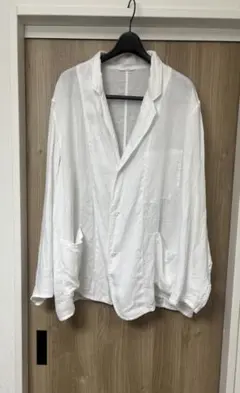 COMOLI リネンダブルクロスジャケット　ホワイト　サイズ3 COMOLI “リネンWクロスジップブルゾン“ COL: BLACK SIZE: 2,3 “リネンW