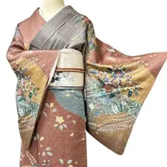 裄68 正絹　振袖　成人式　金彩友禅　駒刺繍　凛とした美しさと清楚な印象　前撮り 裄68 正絹 振袖 成人式 金彩友禅 駒刺繍 凛とした美しさと清楚な印象