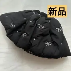 Roa ブラック リボン柄 中綿スカート XS