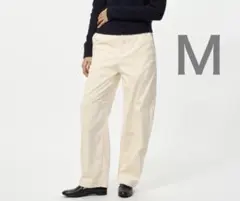 新品　Ｍ　コーデュロイカーブパンツコトニエUNIQLOユニクロ白オフホワイト