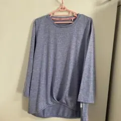 ライトブルー 七分袖 Tシャツ LL