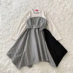 LOVE RABBY ラブラビ ドッキング ワンピース グレンチェック 異素材