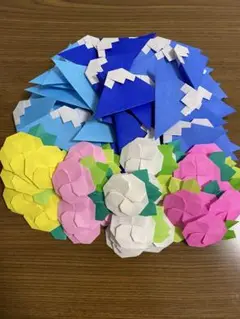 折り紙ハンドメイド椿 富士山　１月 正月