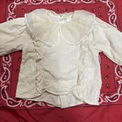 cottoliフリルシャツ 80cm レース 刺繍 ブラウス