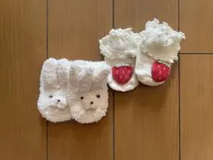 petit main ベビーソックス 2足セット うさぎ いちご