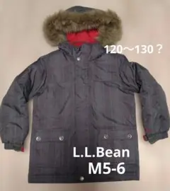 L.L.Bean グレー チェック柄 ジャケット　ダウンコート　フードファー付き