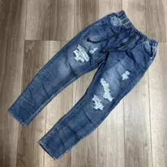 RUBIK ダメージ加工　デニム　ジーンズ　パンツ　ボトムス　ブルー　M